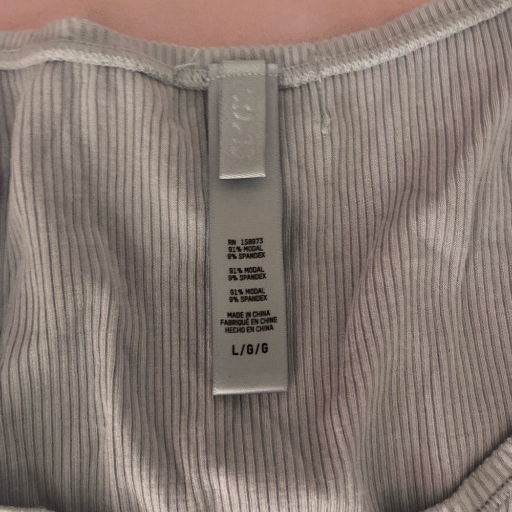 Light Blue Ribbed Tank Top - Picture 2 of 3